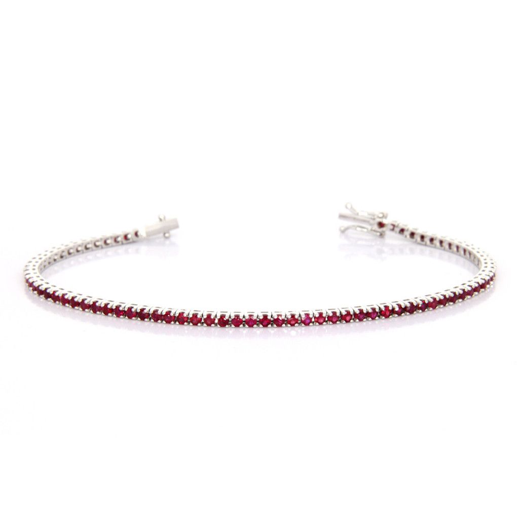 Gioielleria di lusso a Palermo: Bracciale Oro Bianco 18kt e Rubini -  "Noto"