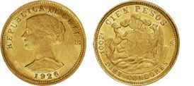 Acquisto e vendita monete d'oro 100 Pesos Cile compro oro palermo
