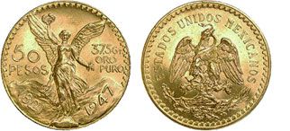 acquisto e vendita di monete d'oro da investimento 50 Pesos Messico compro oro palermo