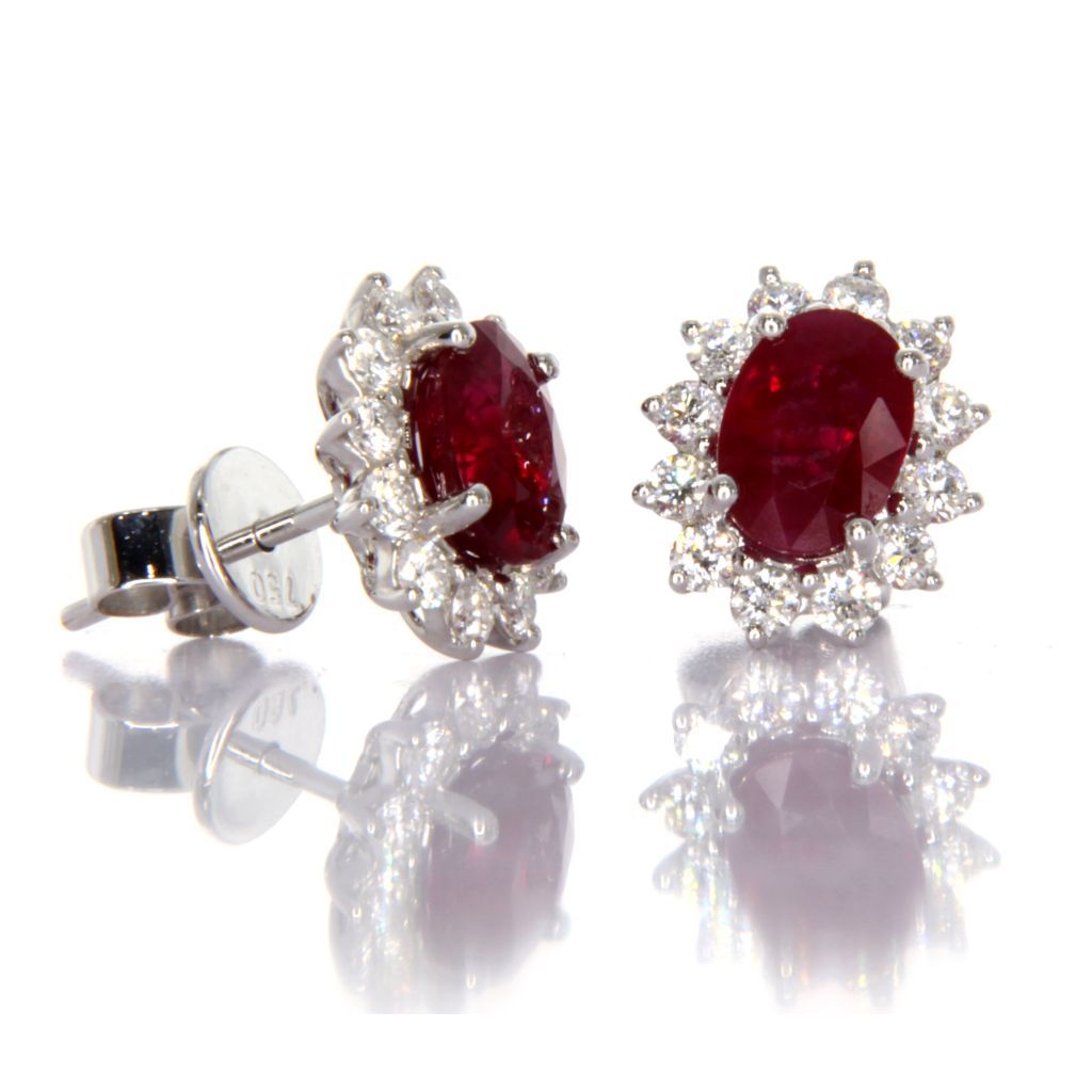 Collezione Cefalù Collier Oro Bianco 18kt Rubino 0,06Kt e Brillanti Kt 0,09 F/G VVS gr ≃ 1,9