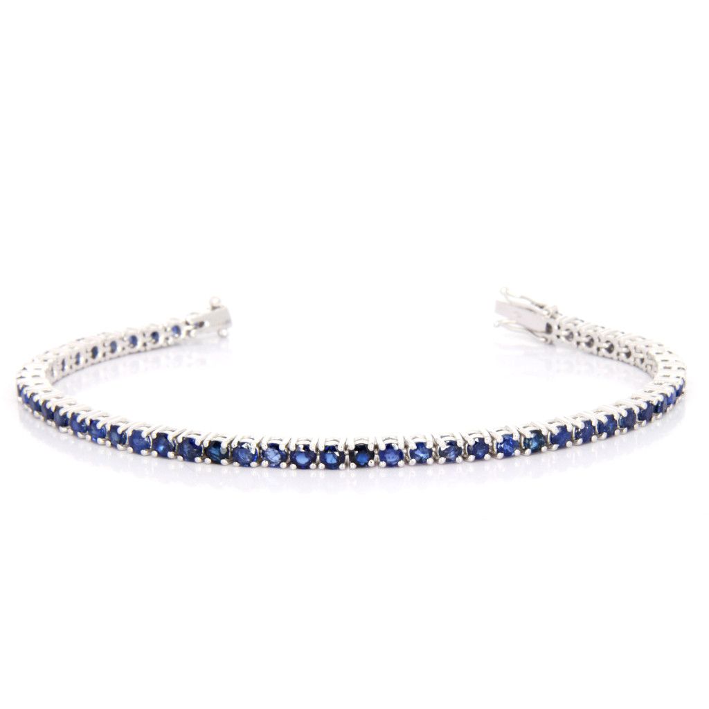 Gioielleria di lusso a Palermo:bracciale in oro bianco 18kt con zaffiri blu