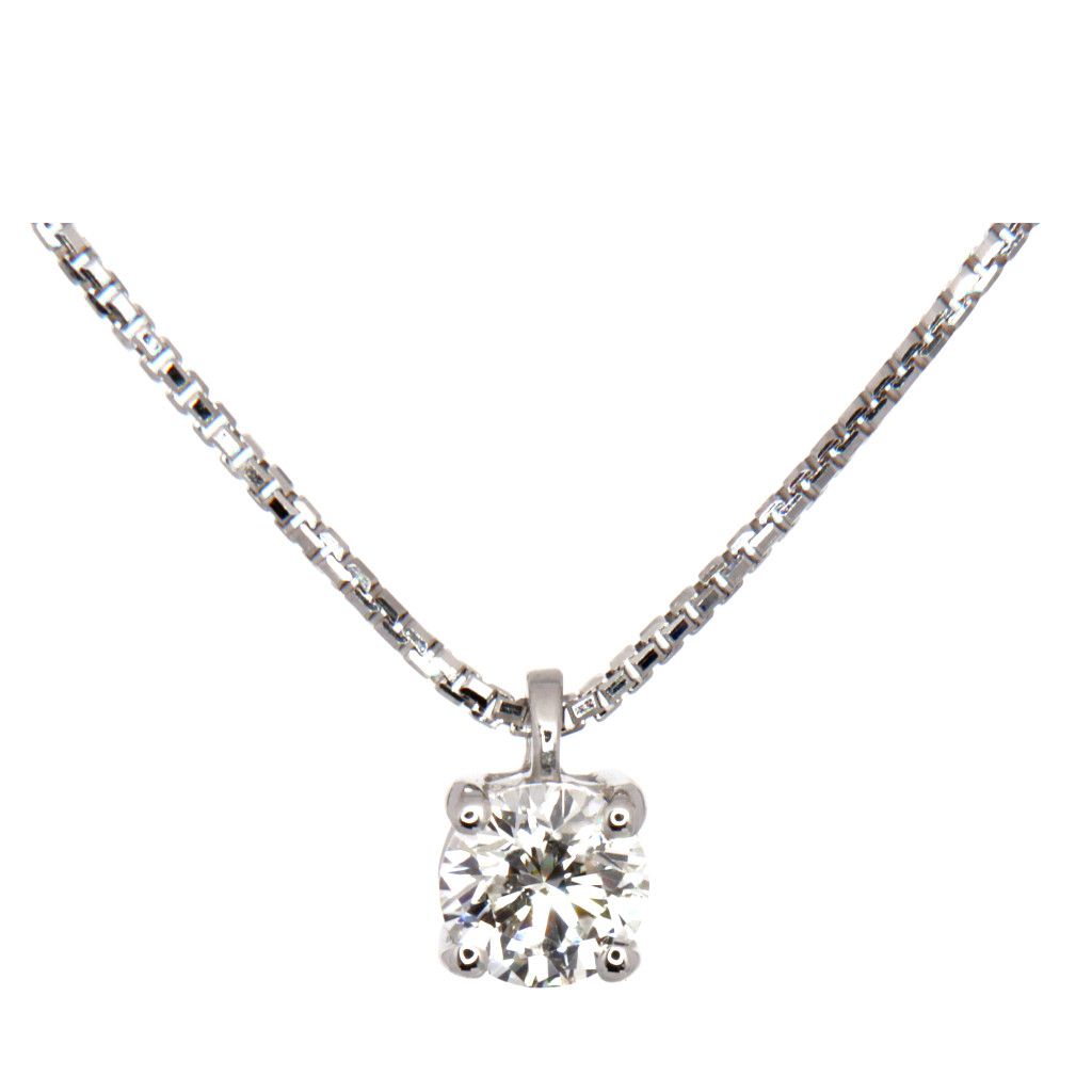 Gioielleria a Palermo: Collier Oro Bianco 18kt e Brillante - "Linosa"