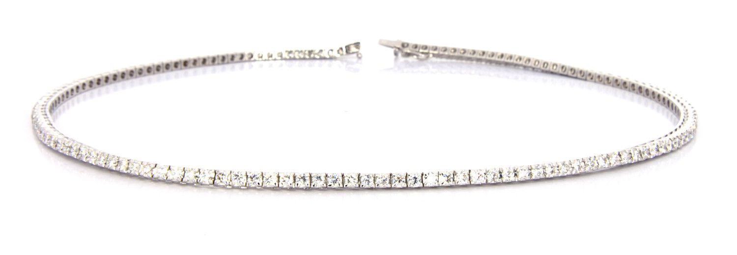 Gioielleria a Palermo: Girocollo Oro Bianco 18kt e Brillanti - "Mondello"