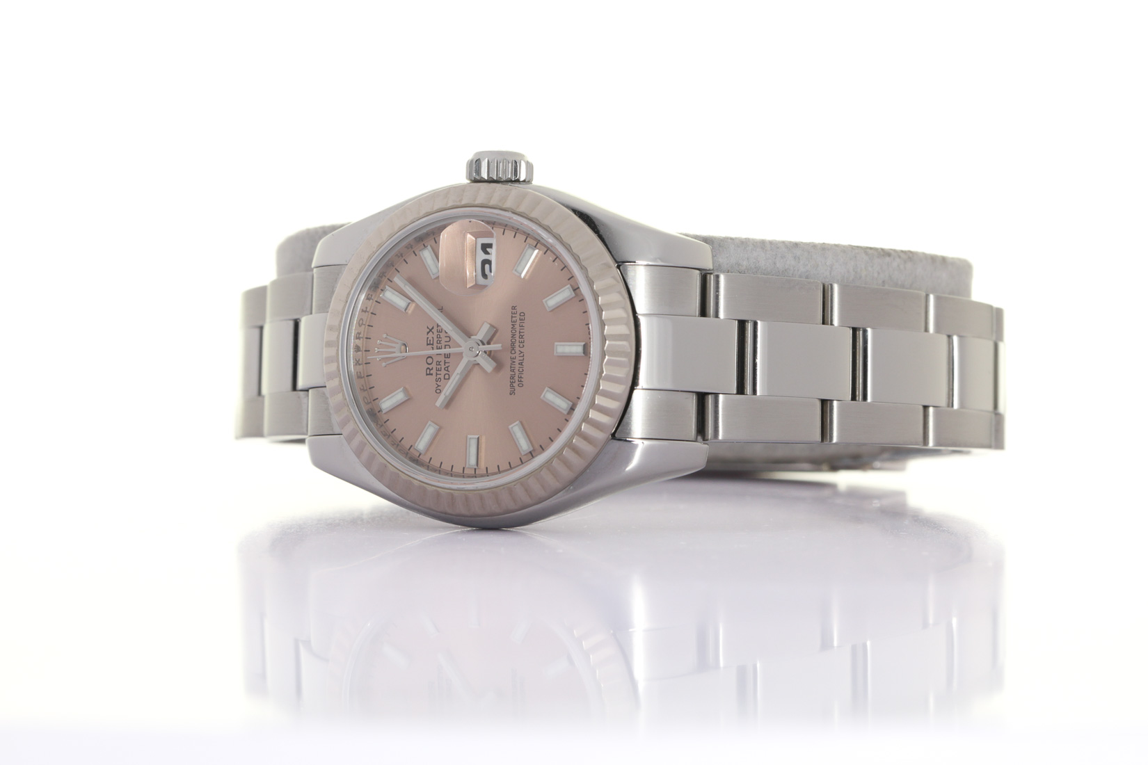 Rolex 179174 Lady Datejust, Rolesor 18kt White gold, oyster bracelet, Rolex Box & Papers, 2008, Pink Dial