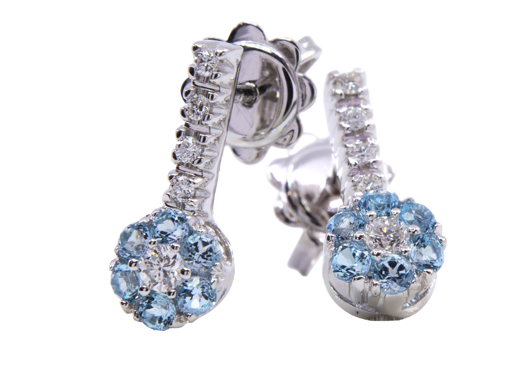 Orecchini in oro bianco 18 Kt. e brillantini per grammi 3,1