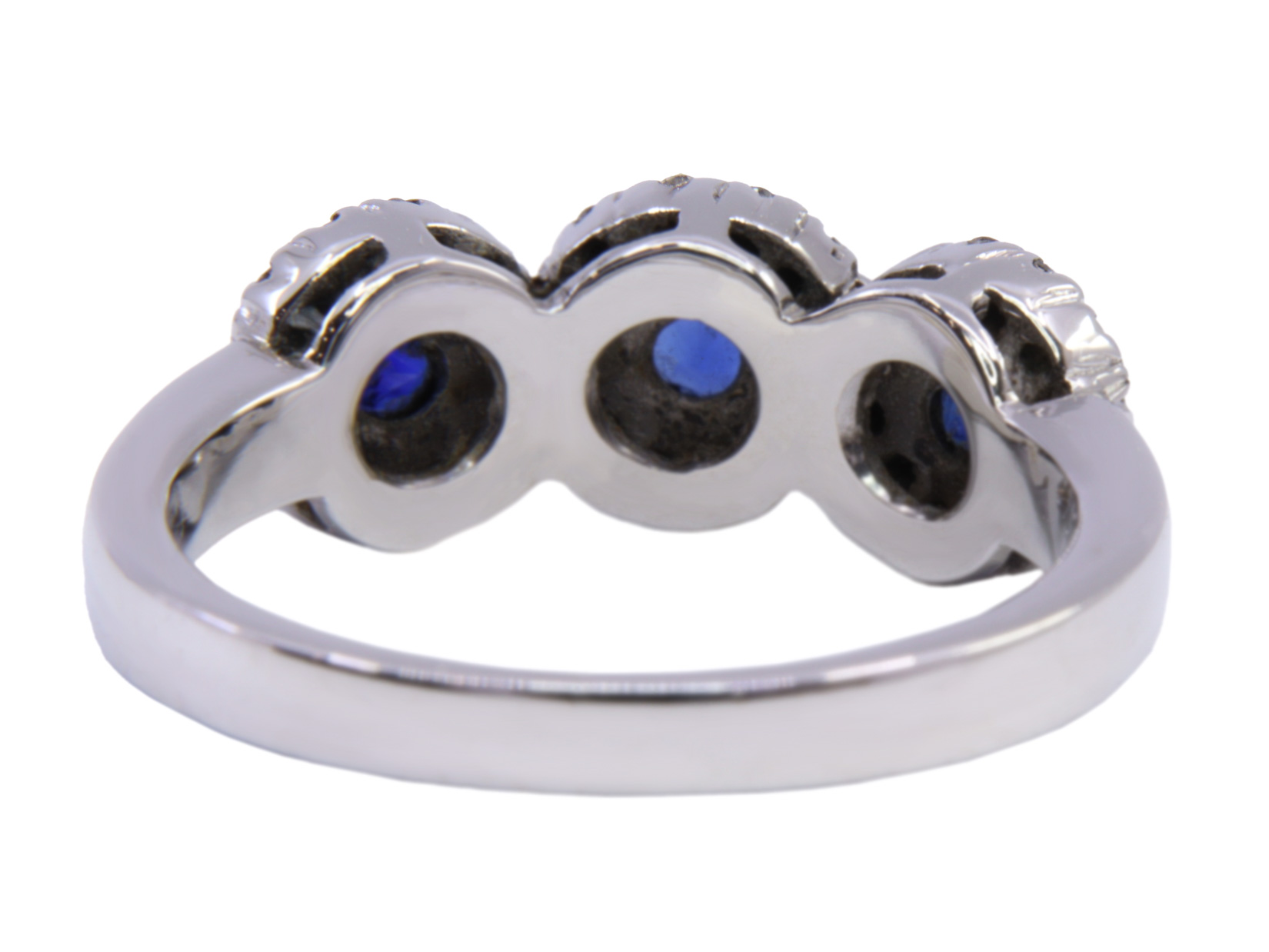 Lotto anello oro bianco a titolo 750/°°° con zaffiri 0,65ct.e brillanti 0,22 