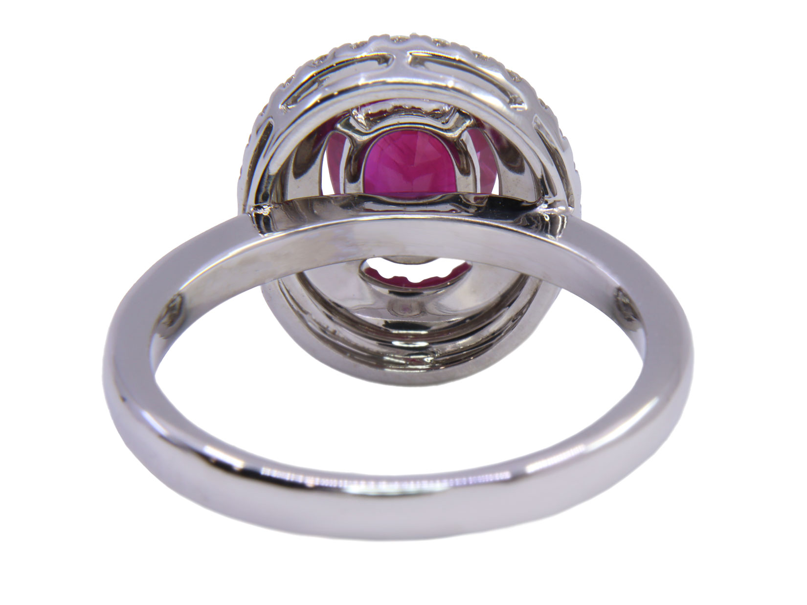 Collana - Rubino 1,32ct. brillanti 0,45ct. F-VVS in oro 18kt. peso totale 5gr