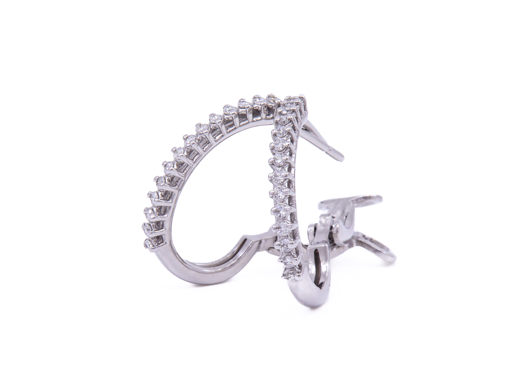 Orecchini Cerchi circa ct. 0.50, oro bianco 18kt, gr. 4.5