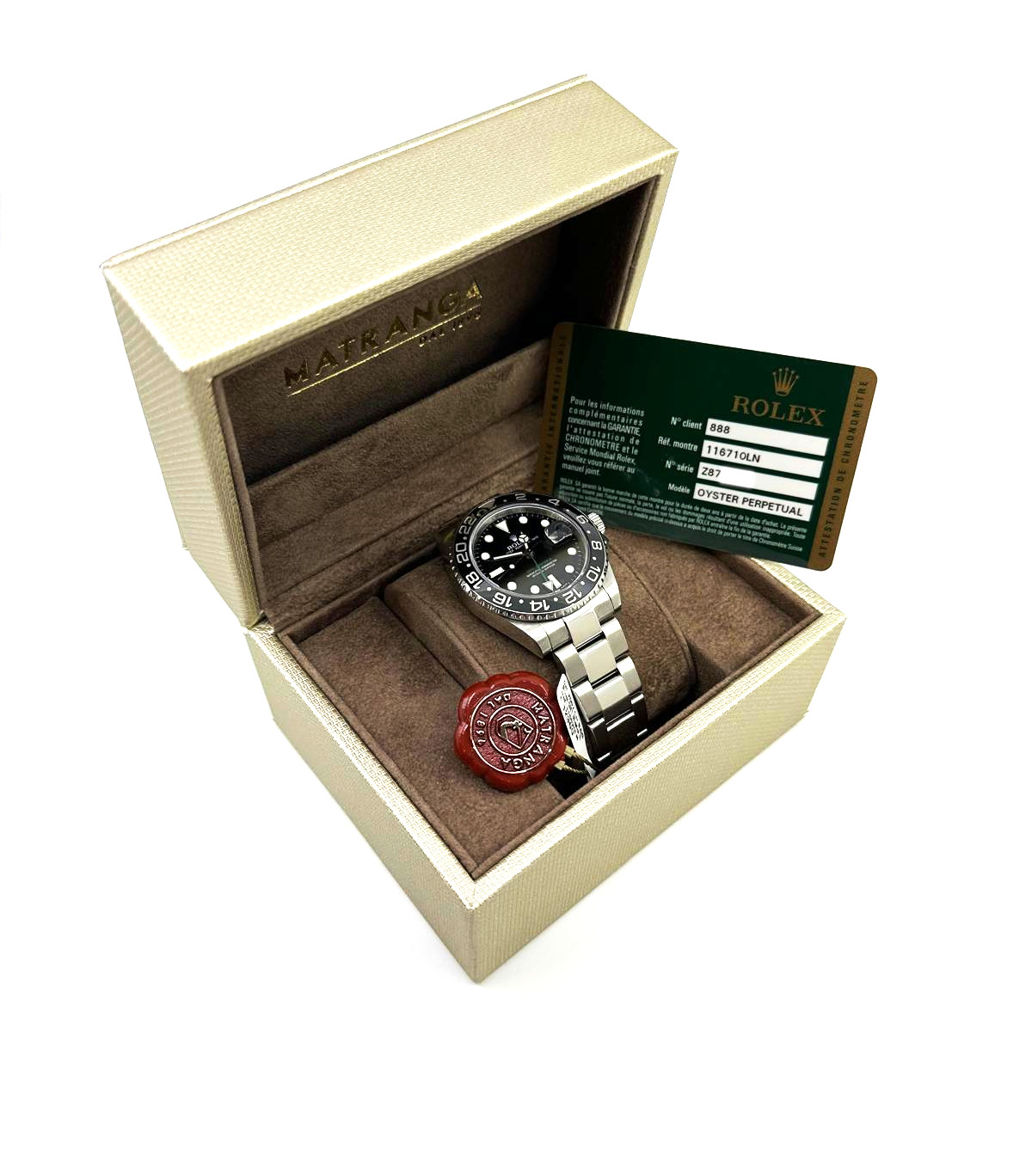 Rolex GMT-Master II ref:116710LN; Rolex Papers - Our Box - 10/2007