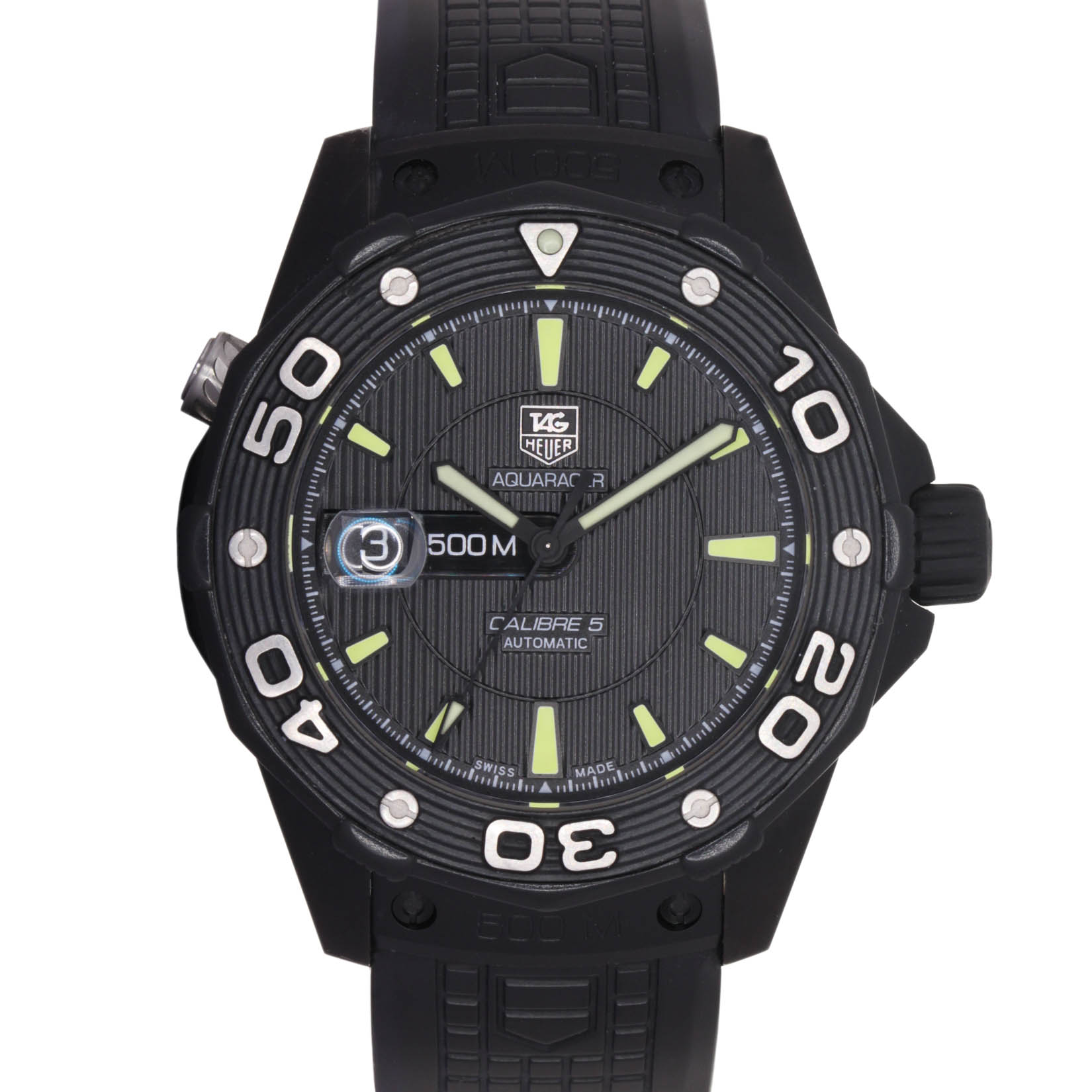 TAG HEUER AQUARACER WAJ2180, PVD LIMITED ED., 500 MT AUTOMATIC, CAUCCIU, 2011, TAG BOX & PAPERS