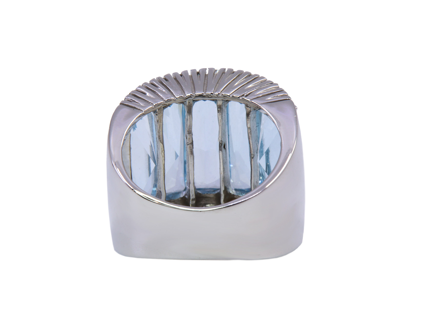 ANELLO FASCIA TOPAZIO AZZURRO E BRILLS