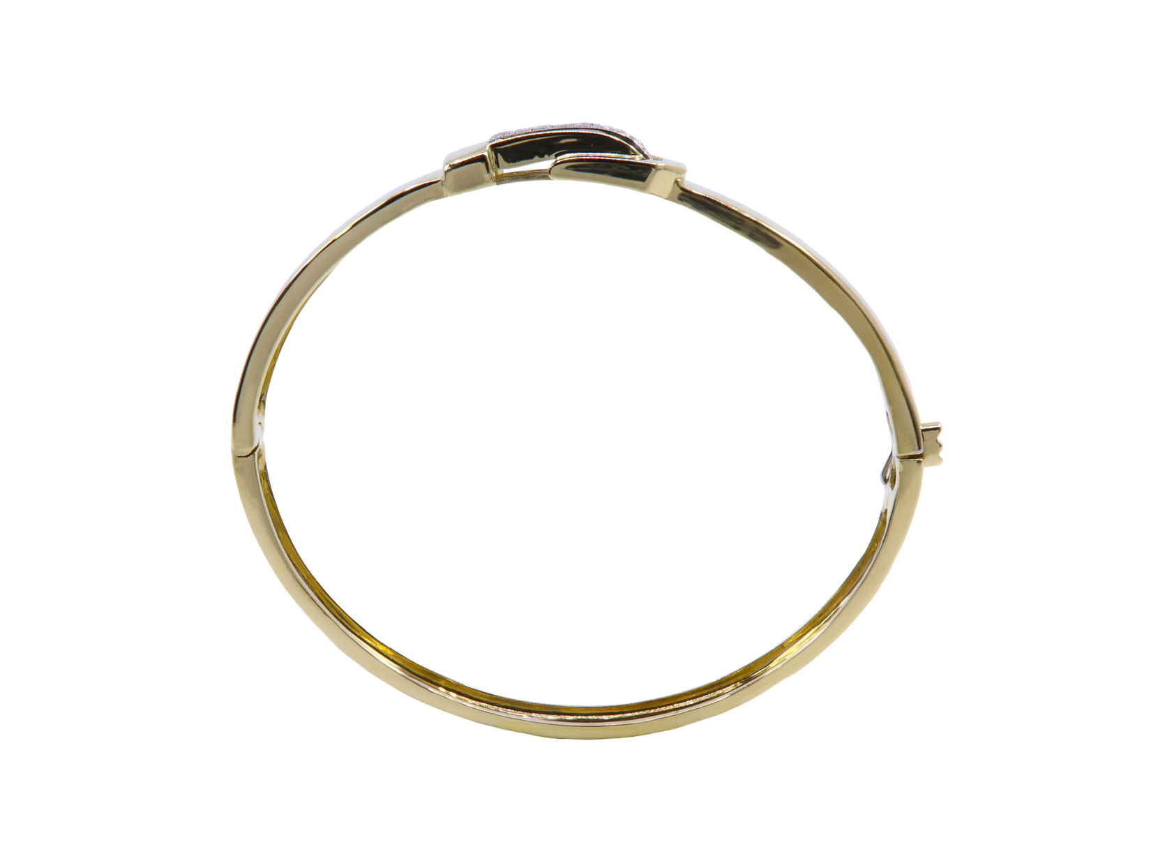Bracciale rigido in oro giallo 18 kt. con brillantini per grammi 22,7
