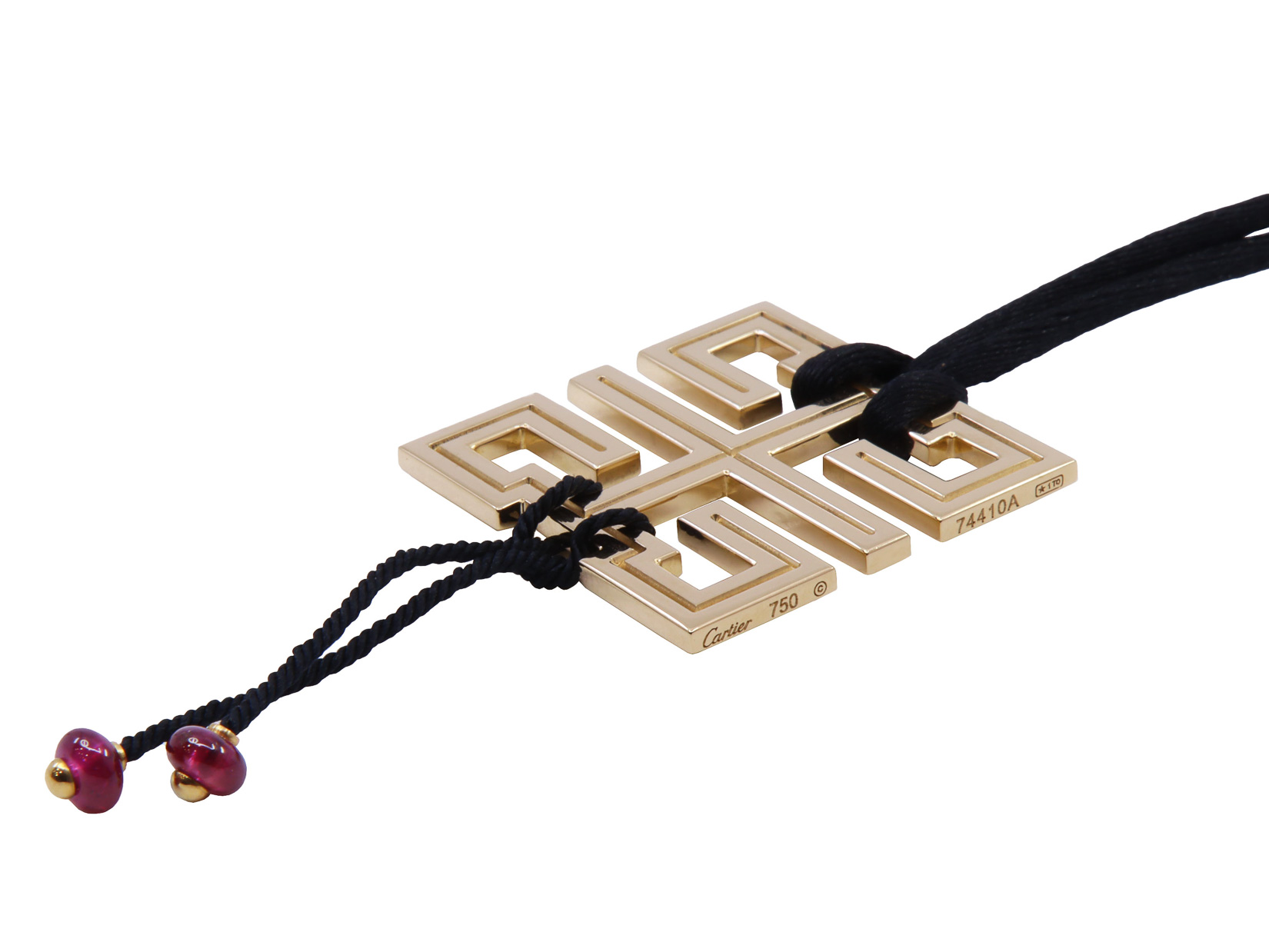 Ciondolo Carier Wishknot Pm Ruby & Yellow Gold, 18kt net 22 gr., Cartier Box & Papers