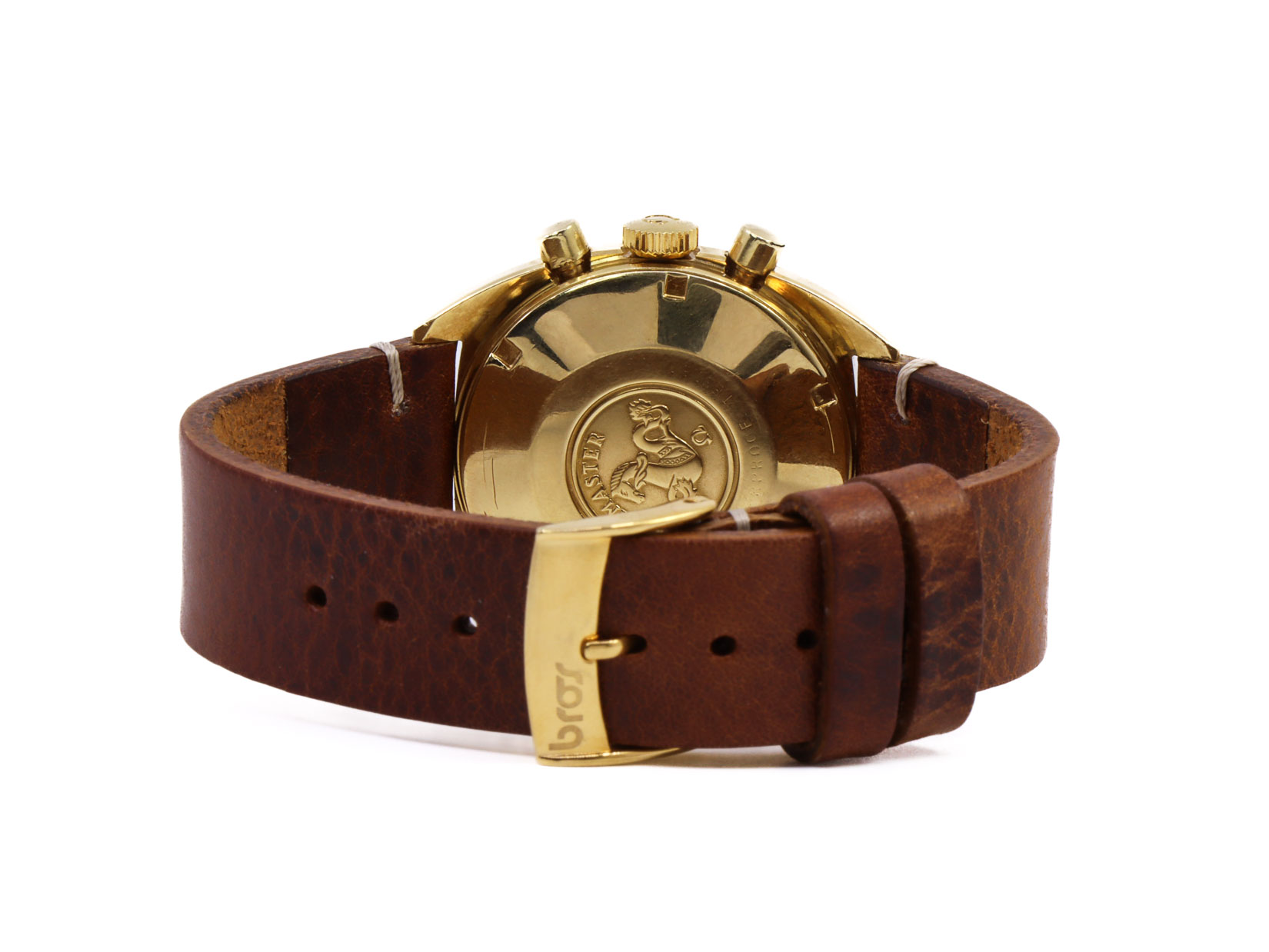 Omega SeaMaster Chrono, 18kt gold, leather Bracelet, diam. 38 MM, calibre 861, Our Box and 2 years warranty 