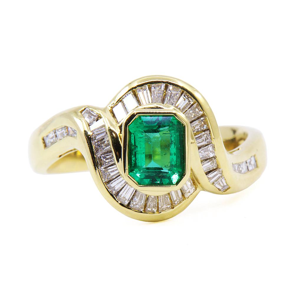 Anello Damiani - Smeraldo 1,20ct. brillanti 1,50ct. H-VS1 in oro 18kt. 8,2gr