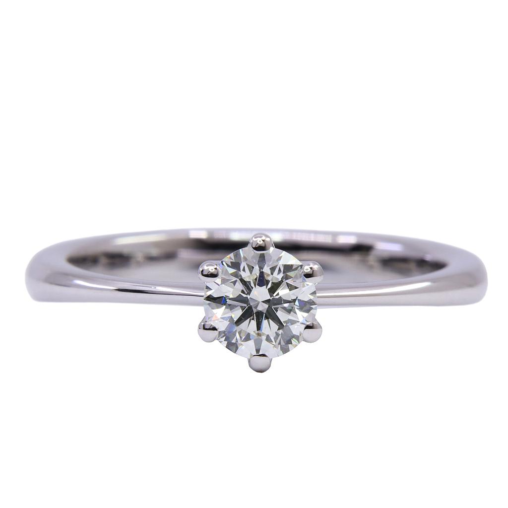 Anello solitario - Brillante 0,53ct. F-VS1, oro 18kt. di gr.3,5