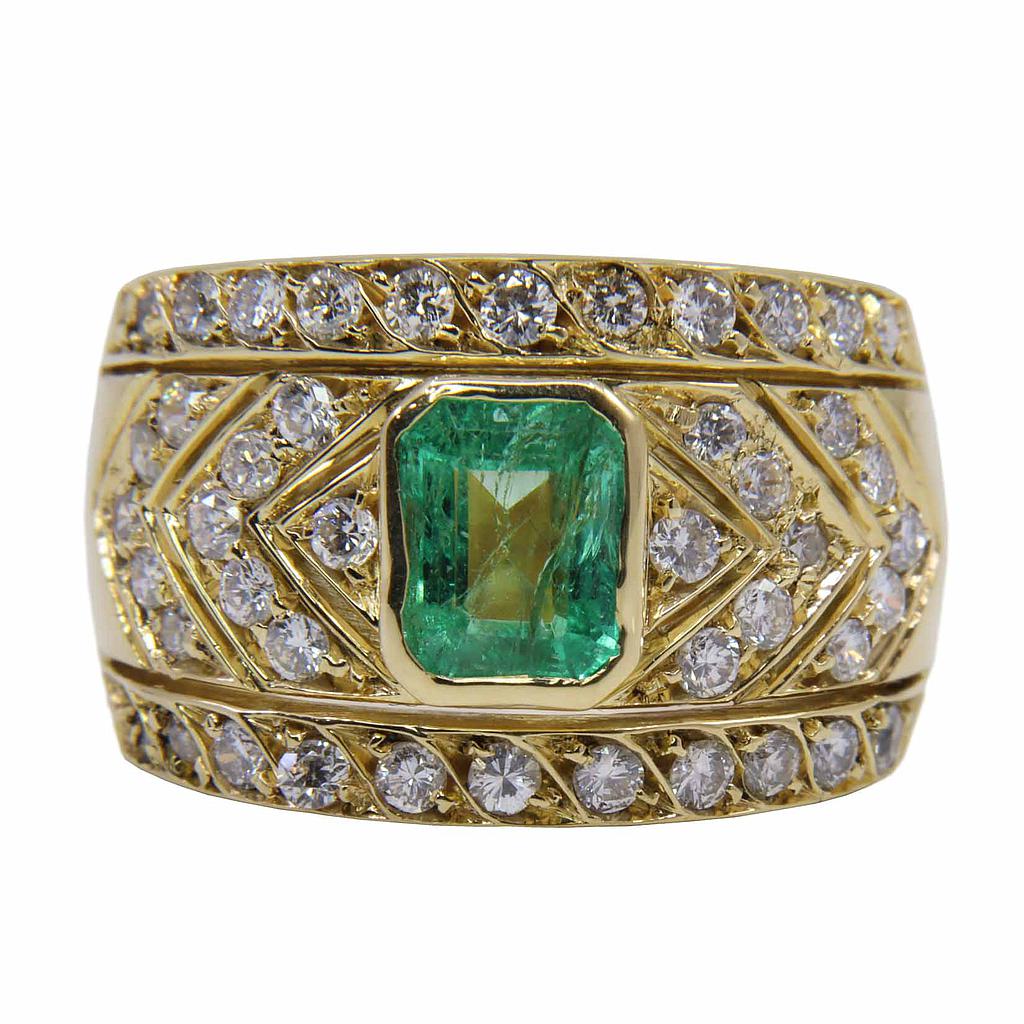 Anello fascia - Brillanti 0,50ct. H-VS1 in oro 18kt. peso totale gr12,50