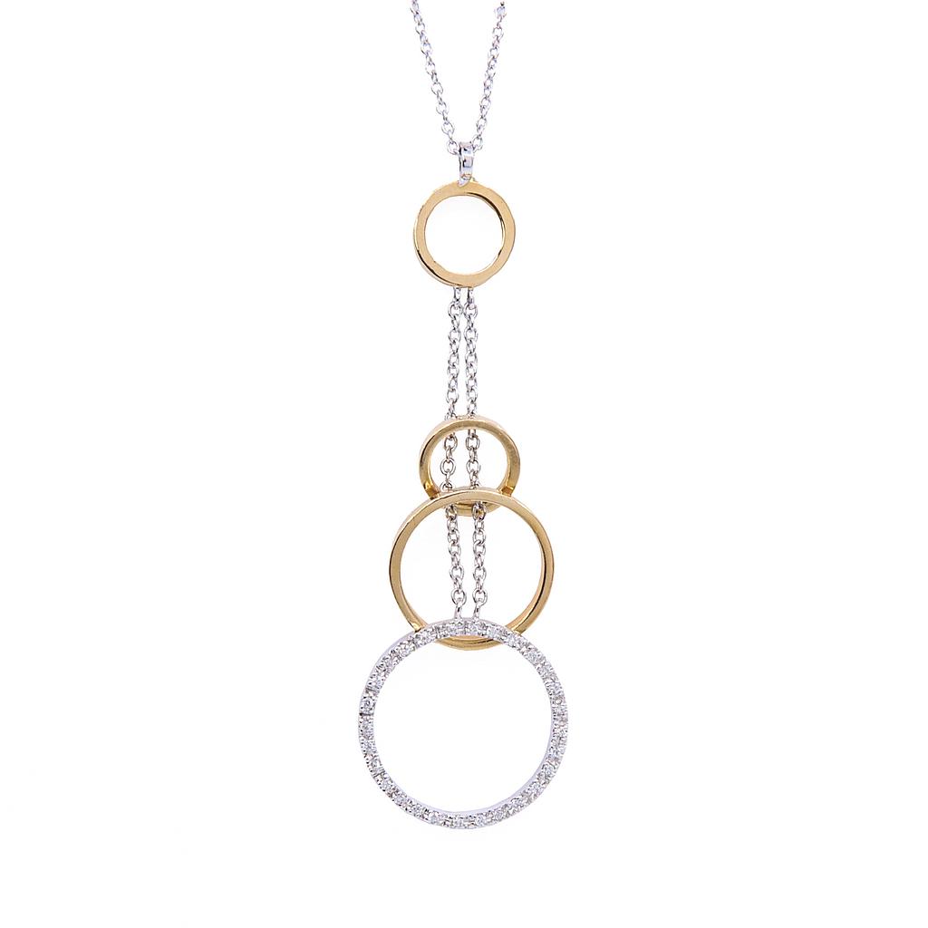 Collana Cerchi - Brillanti 0,21ct. G-VS, oro 18kt. peso totale 7,6gr