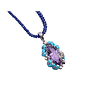 Pendente Ametista, turchesi e piccole perle su oro bianco , gr. 17,9