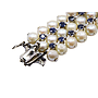 Bracciale con Perle susta oro 18kt e zaffiri blu pesto totale gr 50,9 