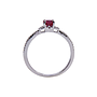 Anello in oro bianco con Rubino centrale ct.0,51 e Brillanti ct.0,15 F/G VVS-Gr.3