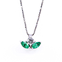 Collana - Smeraldo 0,56ct. brillanti 0,26ct. F/G-VVS oro 18kt. peso totale 4,65gr